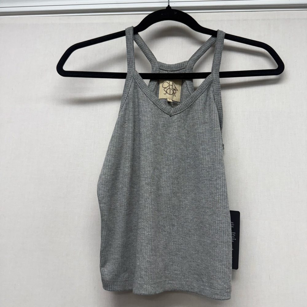 Women's Chaser Ribbed Cropped tank top S Heather Grey